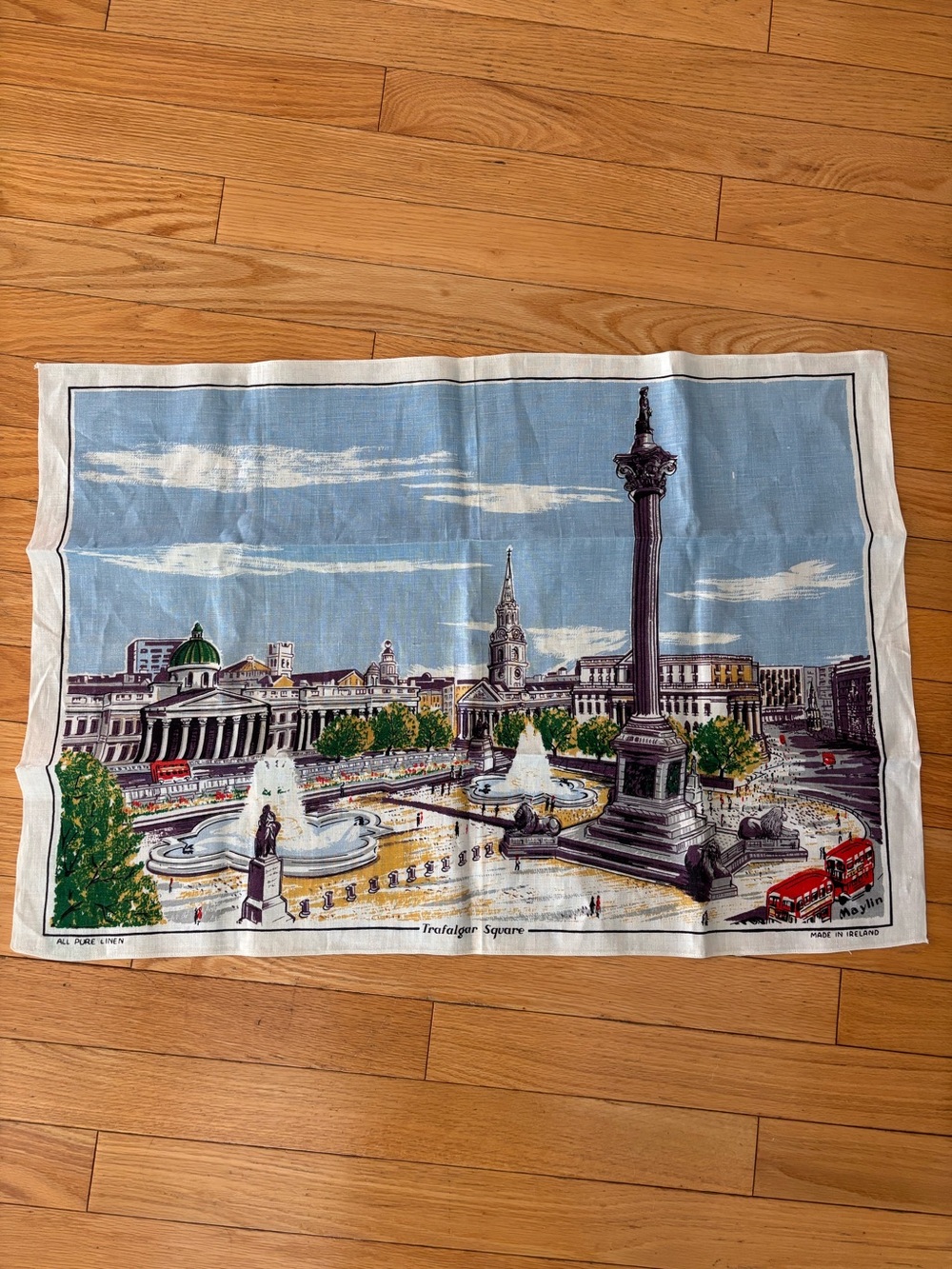 Trafalgar Square Decorative Tea Towel - Blue, White